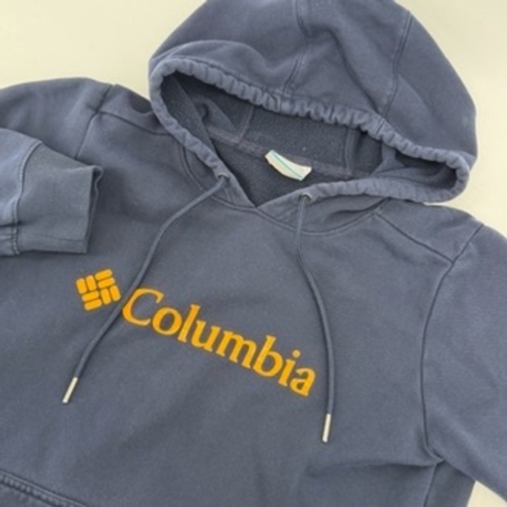 Columbia Mens Navy Blue Logo Pullover Hoodie Sweatshirt AL1558 Size Medium